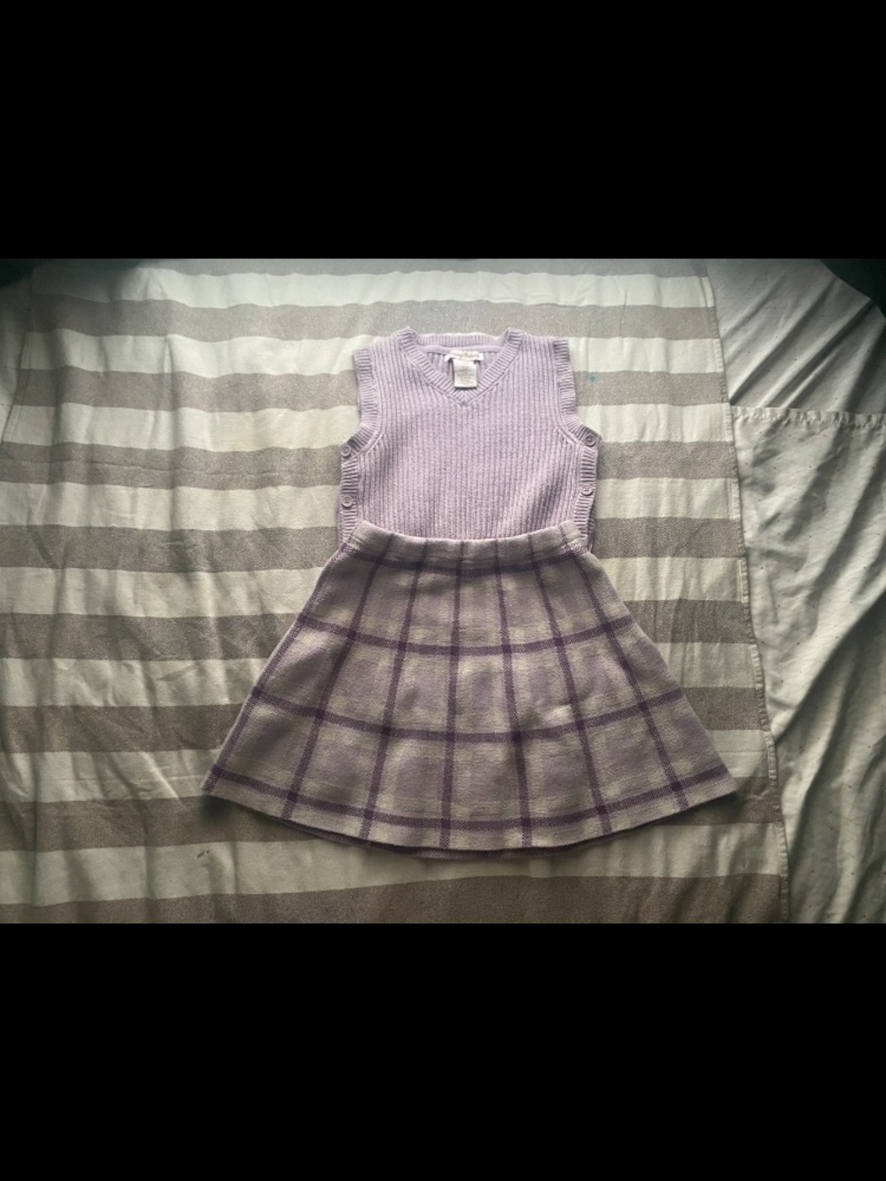 Tommy Bahama Lavender Plaid Knitted Skirt Set